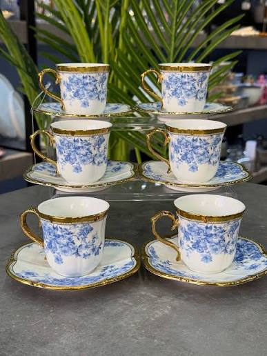 Bluebell Lüx Porselen 6 Lı Fincan Takımı