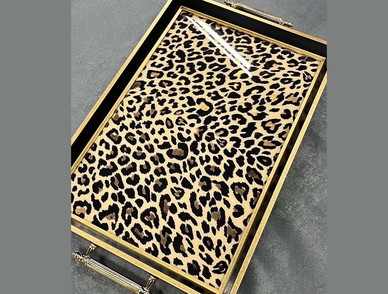 GLORE LEOPAR ÇERÇEVELİ TEPSİ